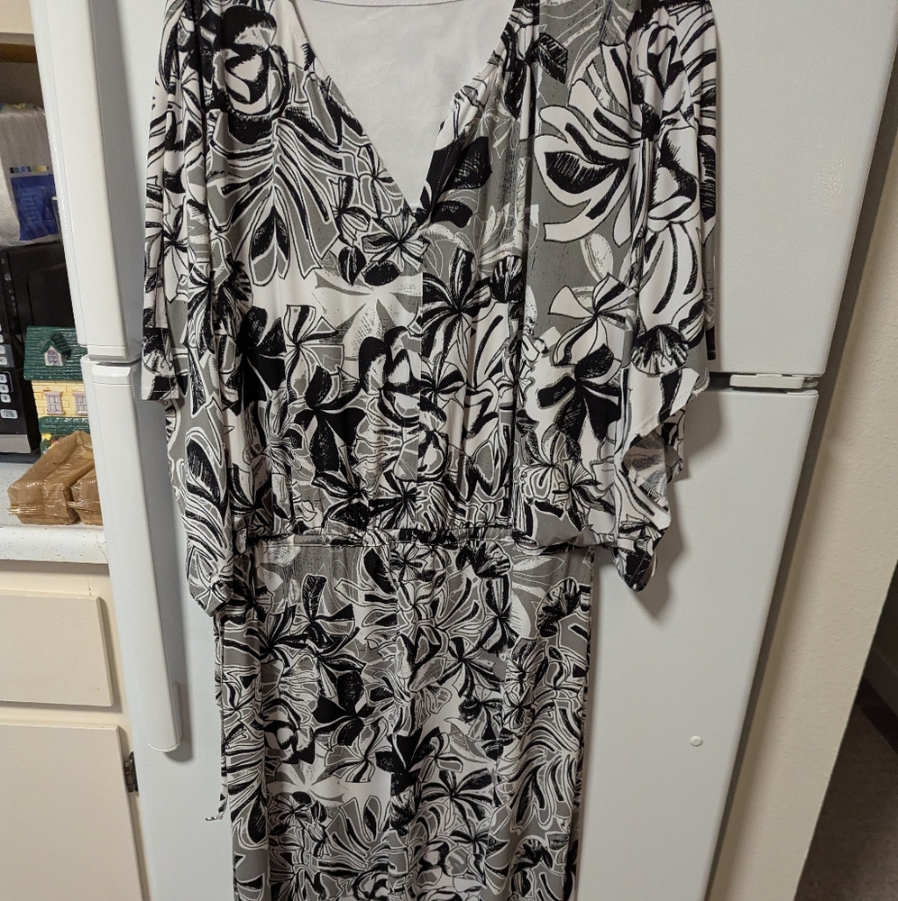 Black and White Floral Dress